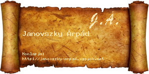 Janovszky Árpád névjegykártya