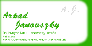 arpad janovszky business card