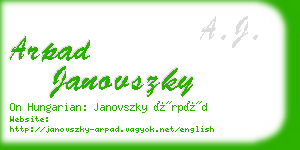 arpad janovszky business card